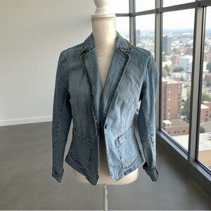 NY & CO Denim Studded Blazer Jacket Size 10